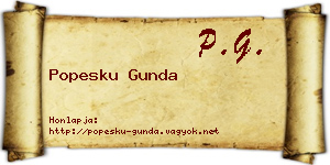 Popesku Gunda névjegykártya